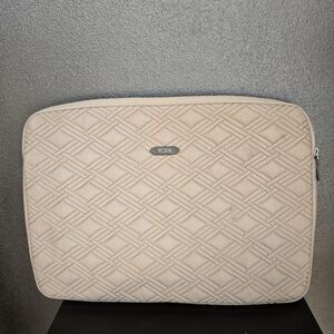 Tumi Quilted Laptop Sleeve in Light Beige